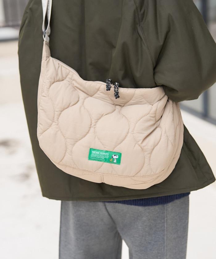 [《PEANUTS》] 絎縫中號單肩包