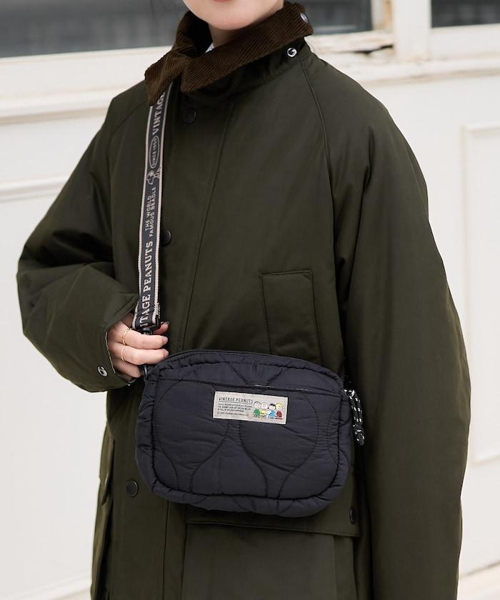 [《PEANUTS》] 絎縫小號單肩包