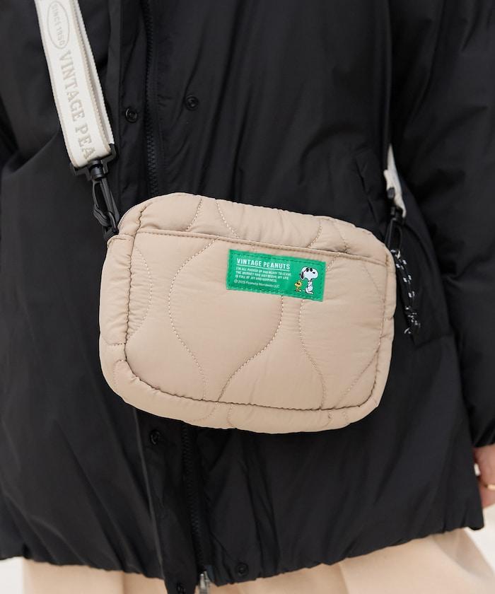 [《PEANUTS》] 絎縫小號單肩包