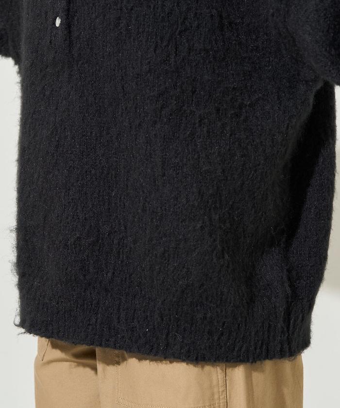 羊毛觸感磨毛亨利領針織衫