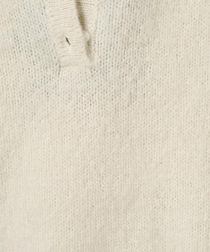 羊毛觸感磨毛亨利領針織衫