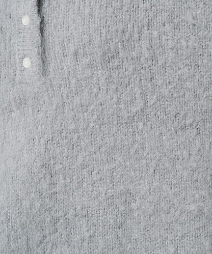 羊毛觸感磨毛亨利領針織衫