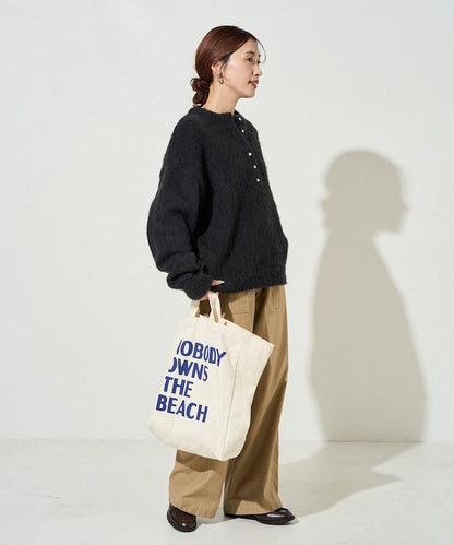 羊毛觸感磨毛亨利領針織衫