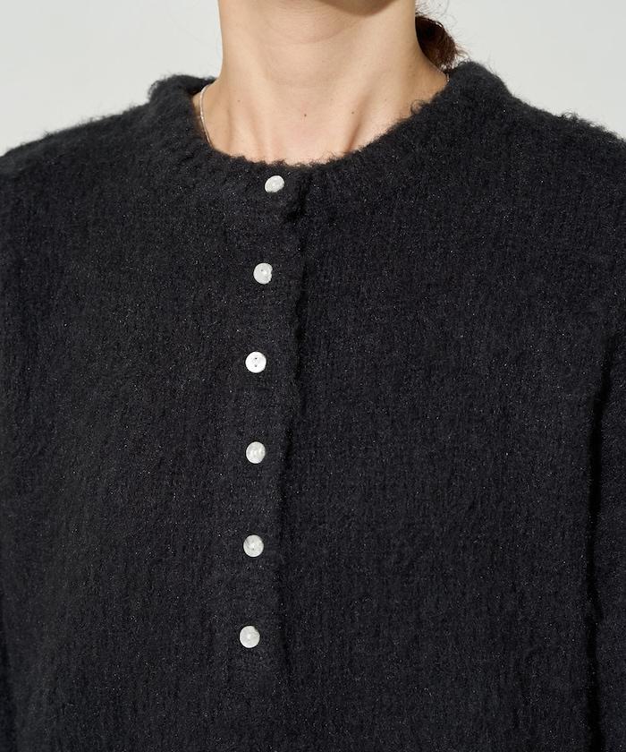 羊毛觸感磨毛亨利領針織衫