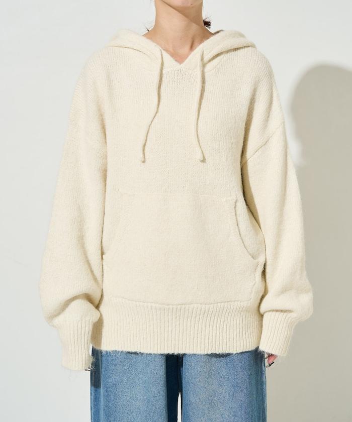 寬鬆針織連帽套頭衫