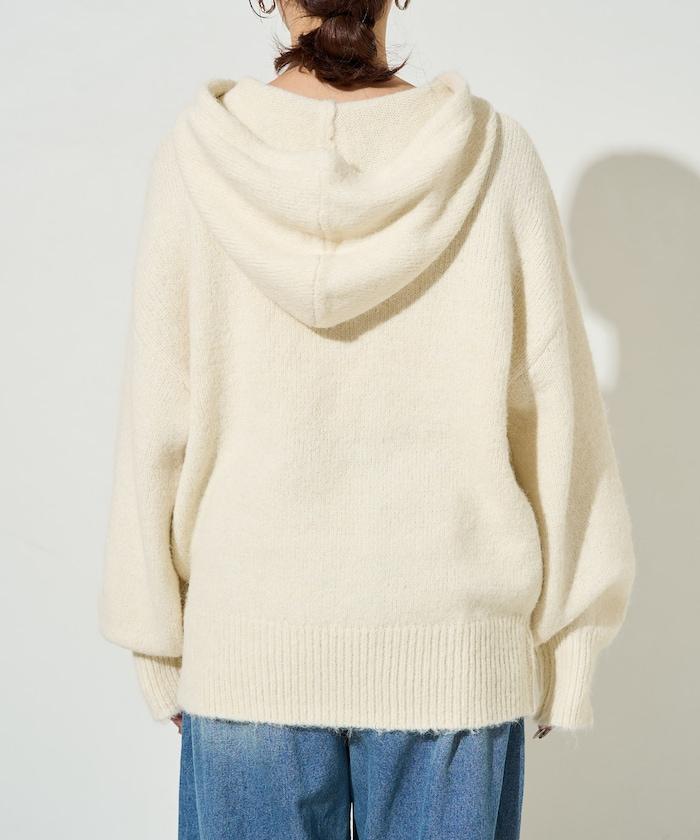 寬鬆針織連帽套頭衫