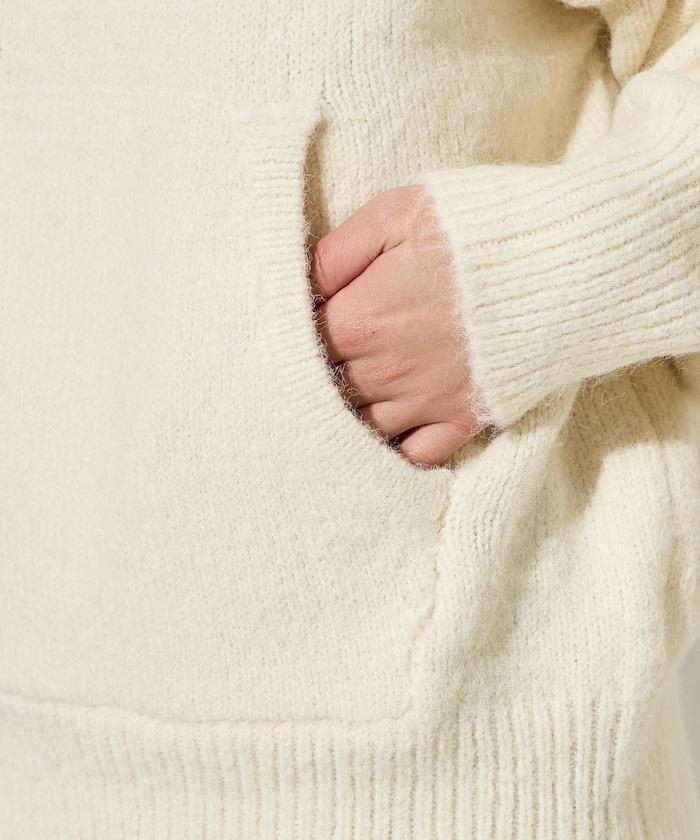 寬鬆針織連帽套頭衫