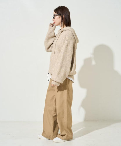 寬鬆針織連帽套頭衫