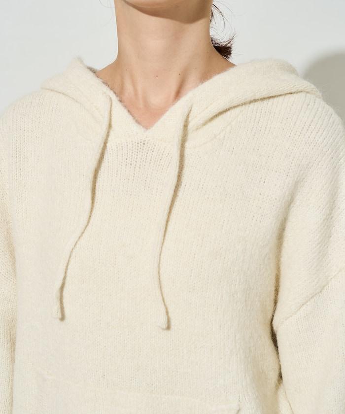 寬鬆針織連帽套頭衫