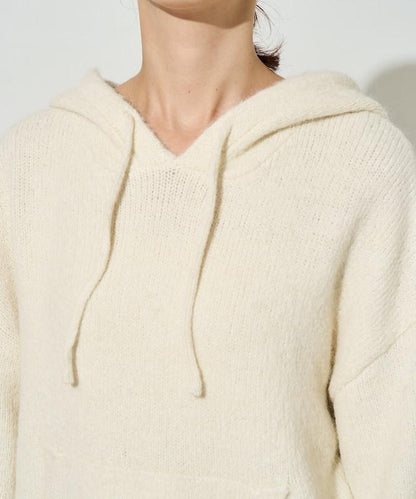 寬鬆針織連帽套頭衫