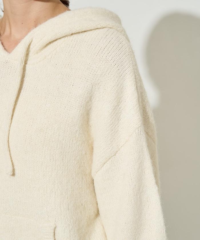 寬鬆針織連帽套頭衫