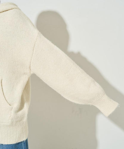 寬鬆針織連帽套頭衫