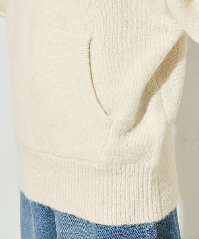 寬鬆針織連帽套頭衫