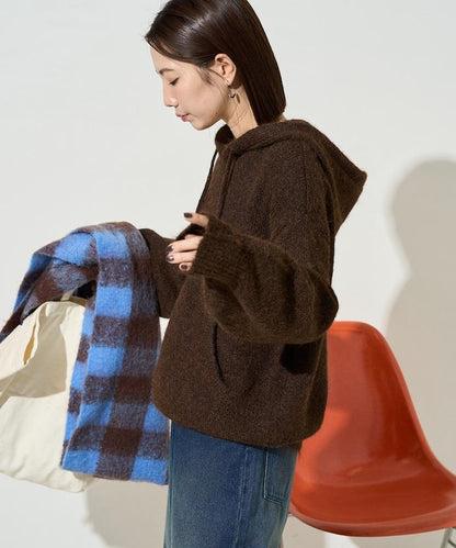 寬鬆針織連帽套頭衫