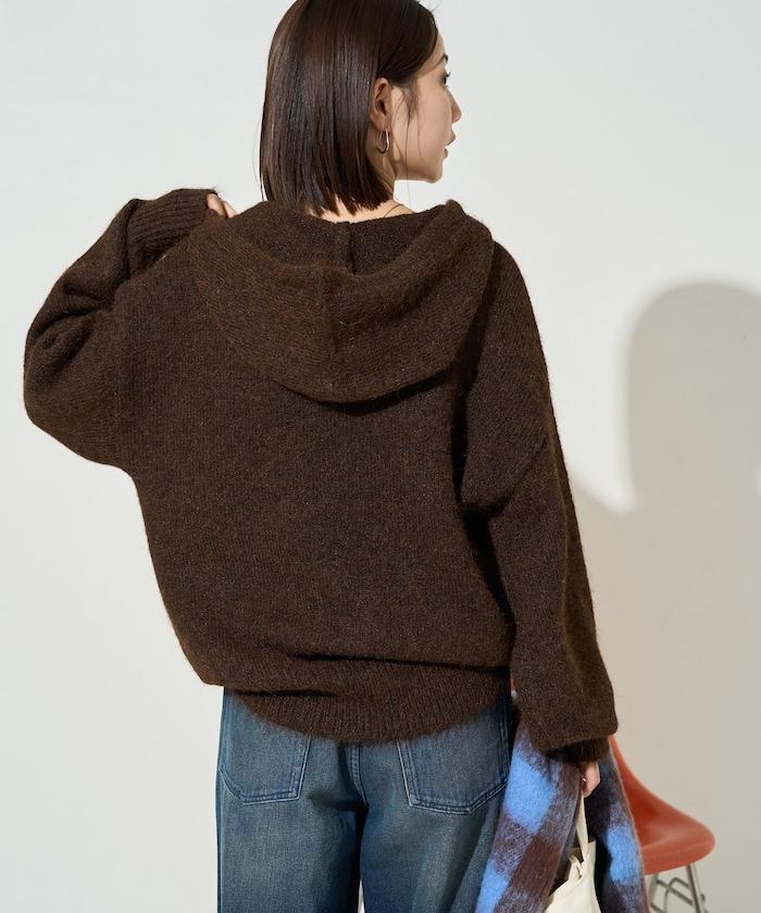 寬鬆針織連帽套頭衫