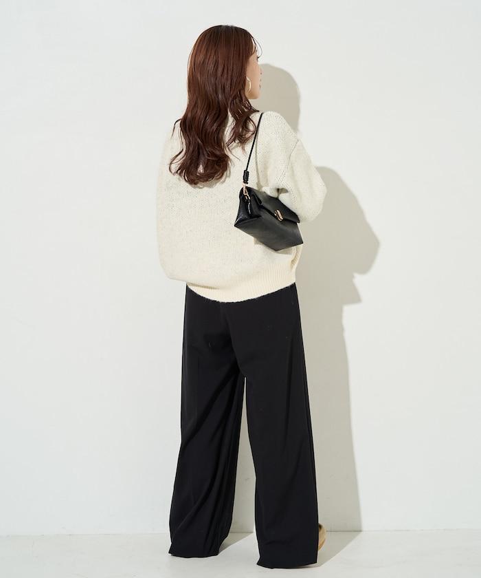 拼色標誌提花長毛針織衫