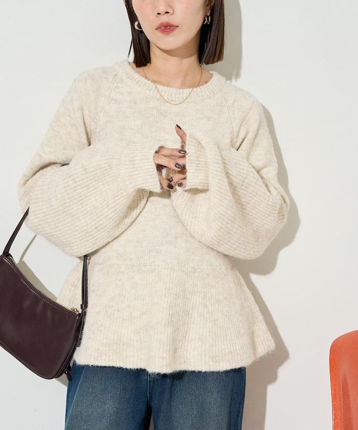 蓬鬆荷葉邊針織套頭衫