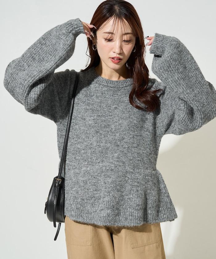 蓬鬆荷葉邊針織套頭衫