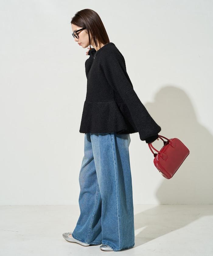 蓬鬆荷葉邊針織套頭衫