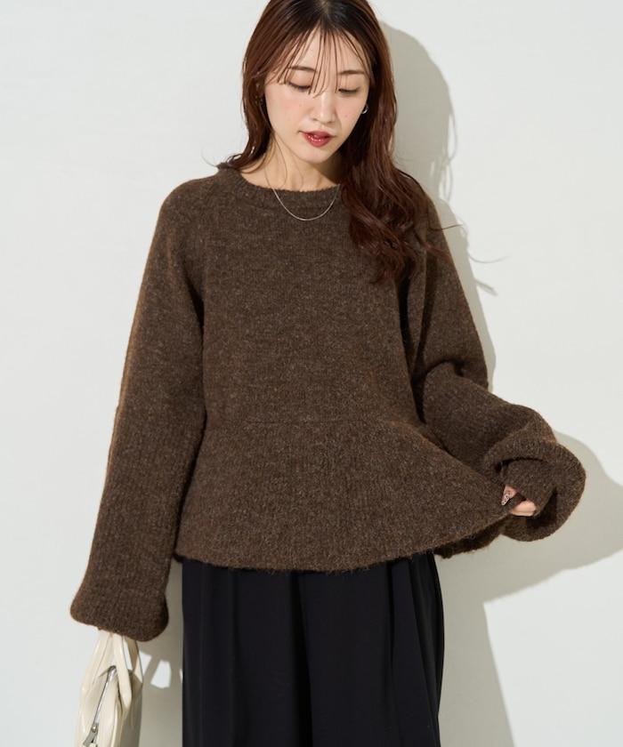蓬鬆荷葉邊針織套頭衫