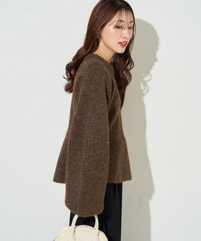 蓬鬆荷葉邊針織套頭衫