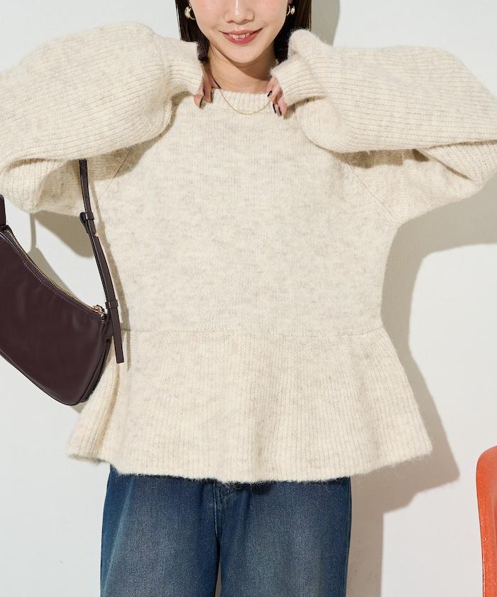 蓬鬆荷葉邊針織套頭衫