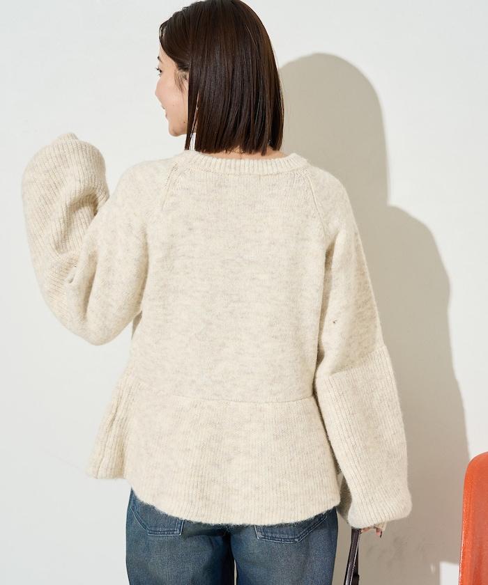 蓬鬆荷葉邊針織套頭衫