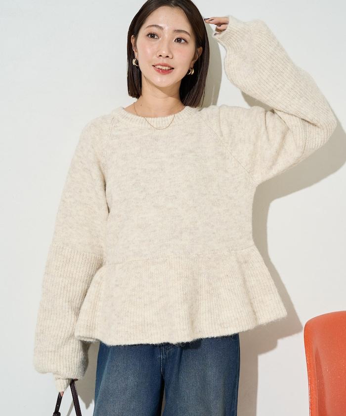 蓬鬆荷葉邊針織套頭衫