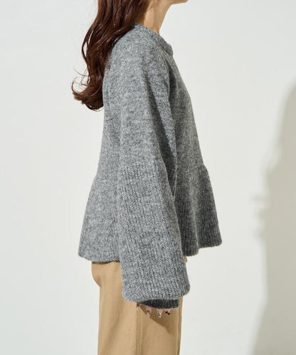蓬鬆荷葉邊針織套頭衫