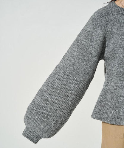 蓬鬆荷葉邊針織套頭衫