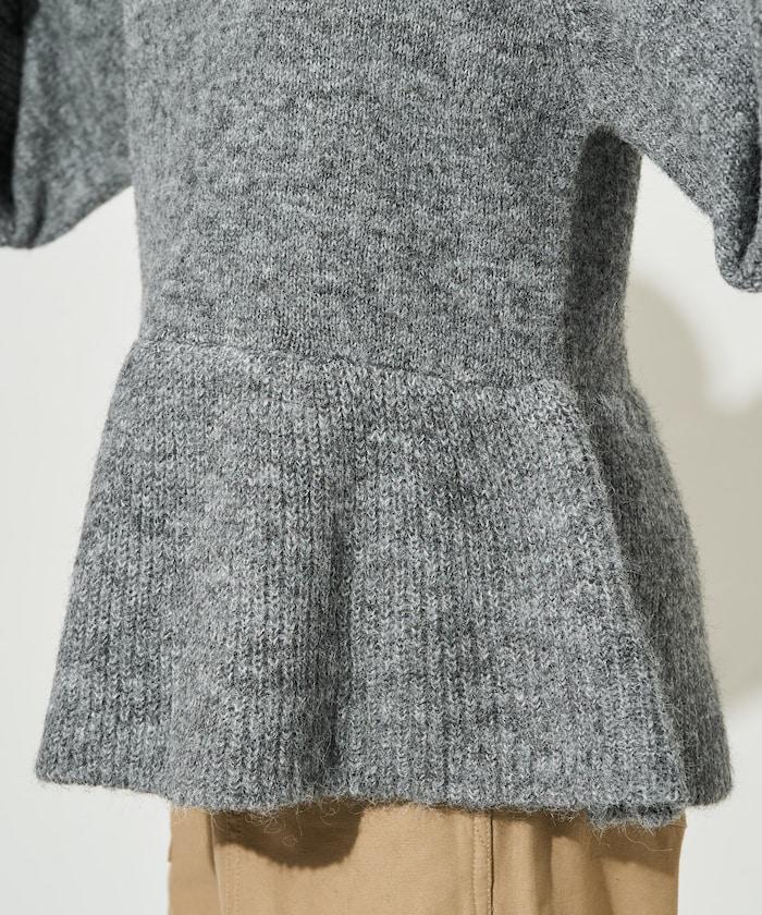 蓬鬆荷葉邊針織套頭衫