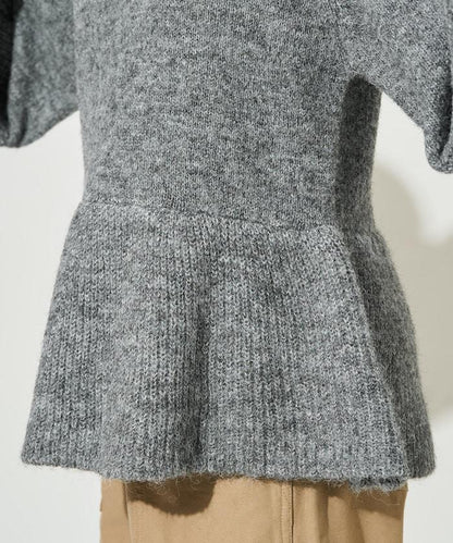 蓬鬆荷葉邊針織套頭衫