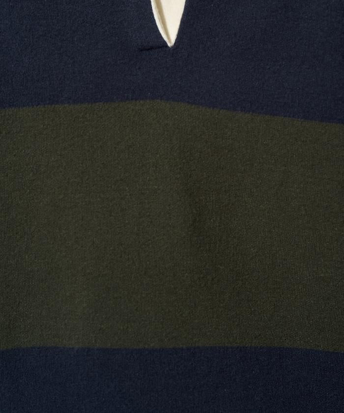 拼色翻領開襟針織套頭衫