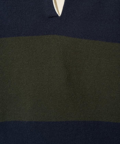 拼色翻領開襟針織套頭衫