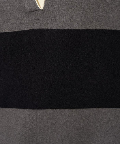 拼色翻領開襟針織套頭衫