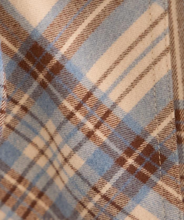 連帽格子襯衫長款上衣