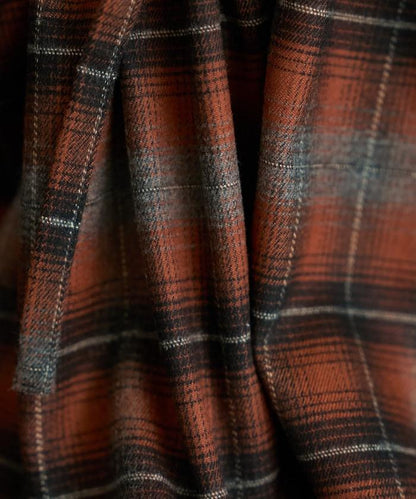 連帽格子襯衫長款上衣