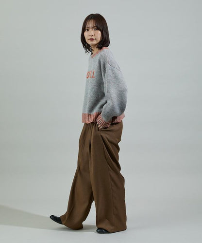 拼色標誌針織衫