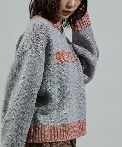 拼色標誌針織衫