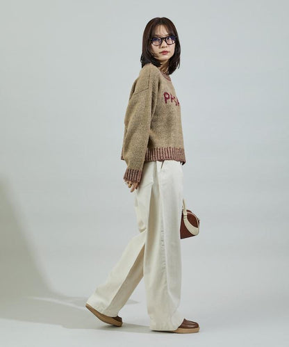 拼色標誌針織衫