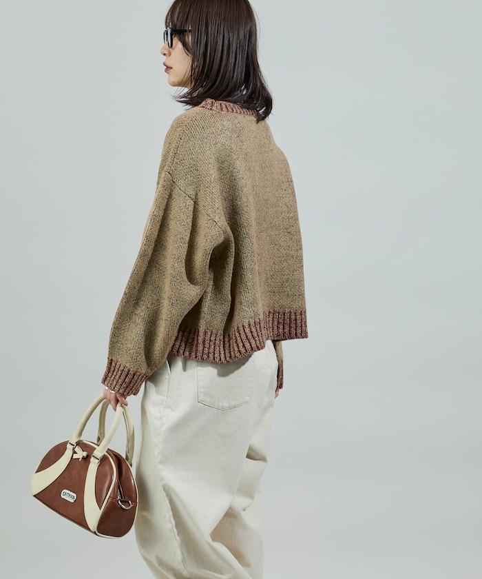 拼色標誌針織衫