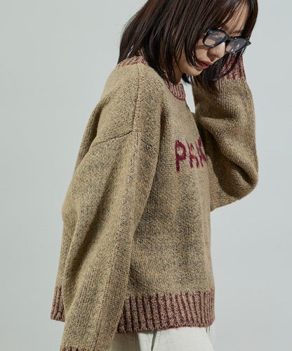 拼色標誌針織衫