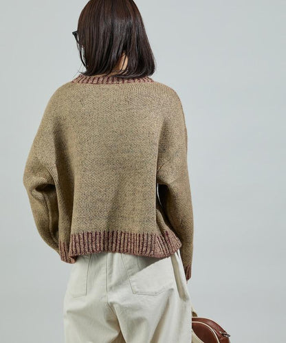 拼色標誌針織衫