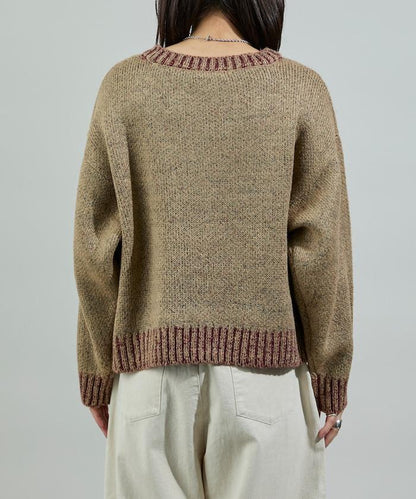 拼色標誌針織衫