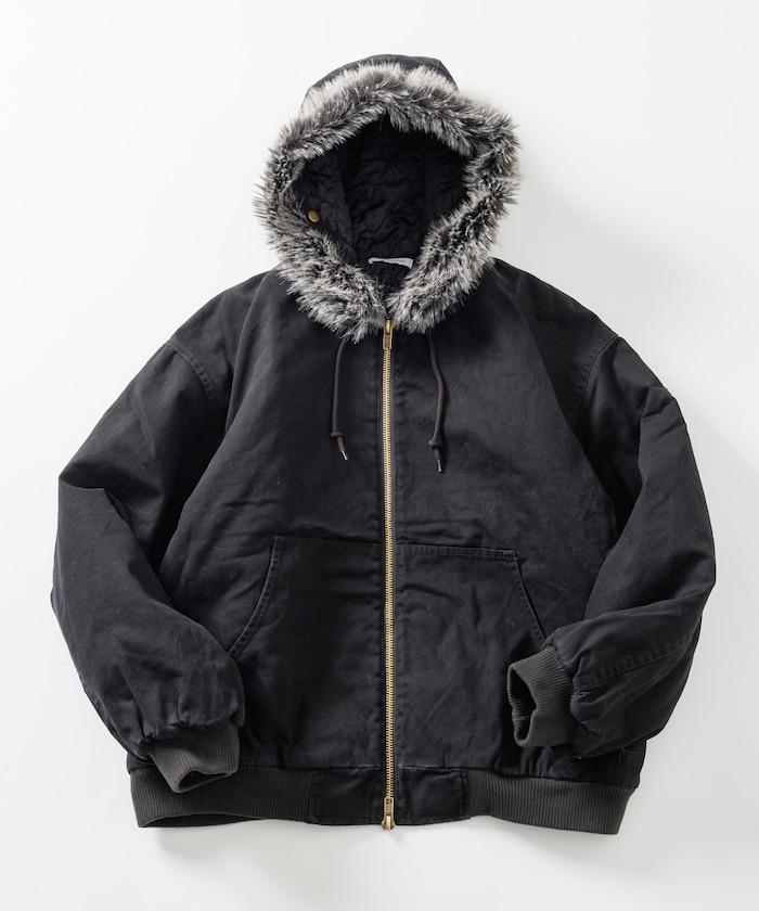 仿皮草拉鍊連帽加棉外套