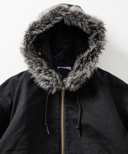 仿皮草拉鍊連帽加棉外套