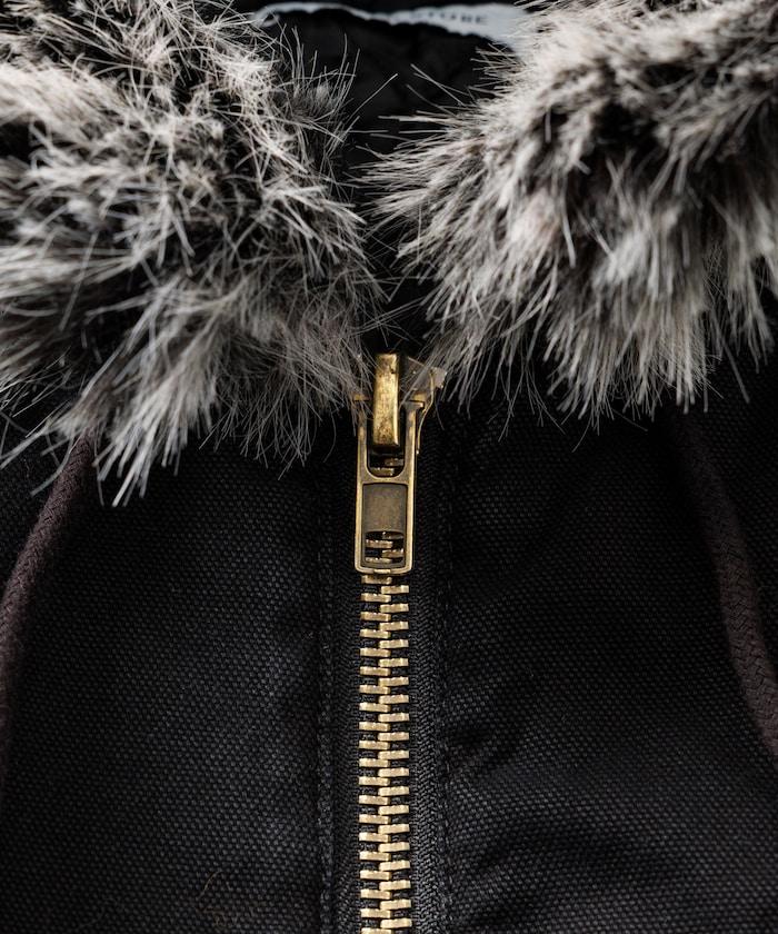 仿皮草拉鍊連帽加棉外套