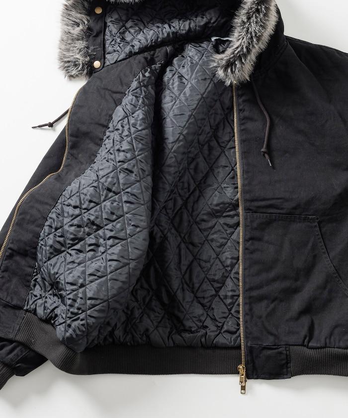 仿皮草拉鍊連帽加棉外套