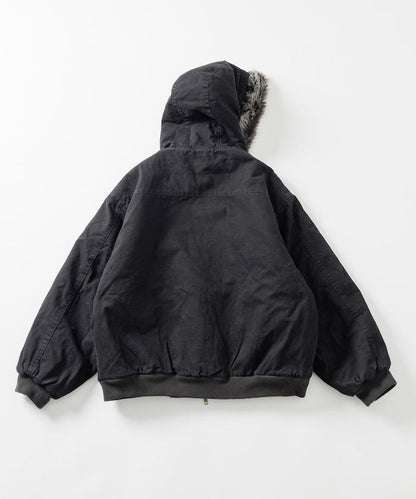 仿皮草拉鍊連帽加棉外套