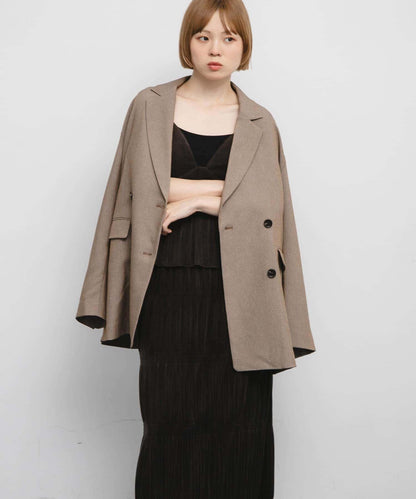 百褶拼接連衣裙